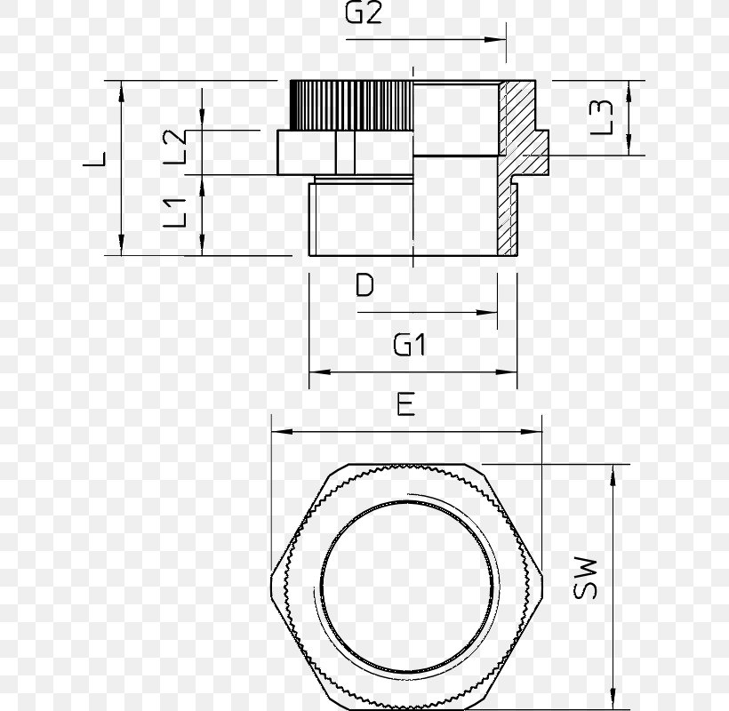Cable Gland OBO BETTERMANN Hungary Kft. ISO Metric Screw Thread Technical Drawing, PNG, 635x800px, Cable Gland, Area, Artwork, Black And White, Color Download Free