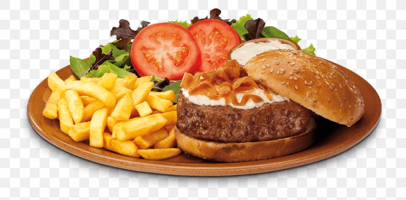 French Fries Cheeseburger Hamburger Full Breakfast Foster's Hollywood, PNG, 1000x495px, French Fries, American Food, Beef On Weck, Breakfast, Breakfast Sandwich Download Free