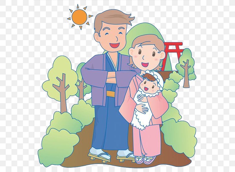 Shinto Shrine Parent Infant Illustration, PNG, 583x600px, Shinto Shrine, Area, Art, Boy, Cartoon Download Free