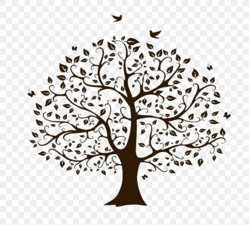 Tree Silhouette Clip Art, PNG, 1564x1417px, Tree, Black And White, Branch, Drawing, Family Tree Download Free