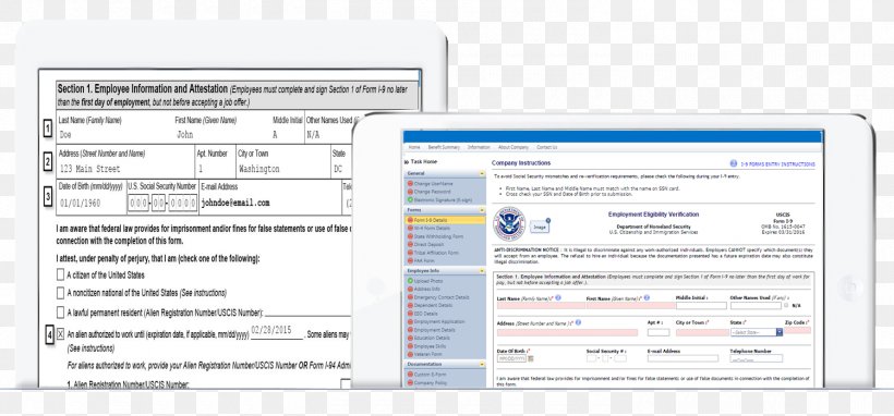 Form I-9 E-Verify Organization Computer Program Document, PNG, 1500x700px, Form I9, Area, Authorization, Brand, Computer Download Free