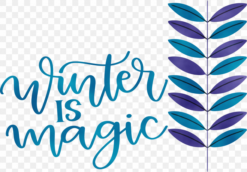 Logo Leaf Purple Line Text, PNG, 2999x2089px, Winter Is Magic, Biology, Geometry, Hello Winter, Leaf Download Free