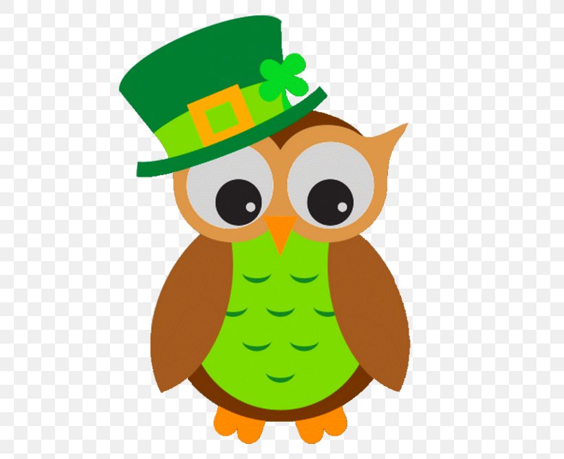 Owl Saint Patrick's Day State Patty's Day Clip Art, PNG, 600x668px, Owl, Beak, Bird, Bird Of Prey, Clover Download Free