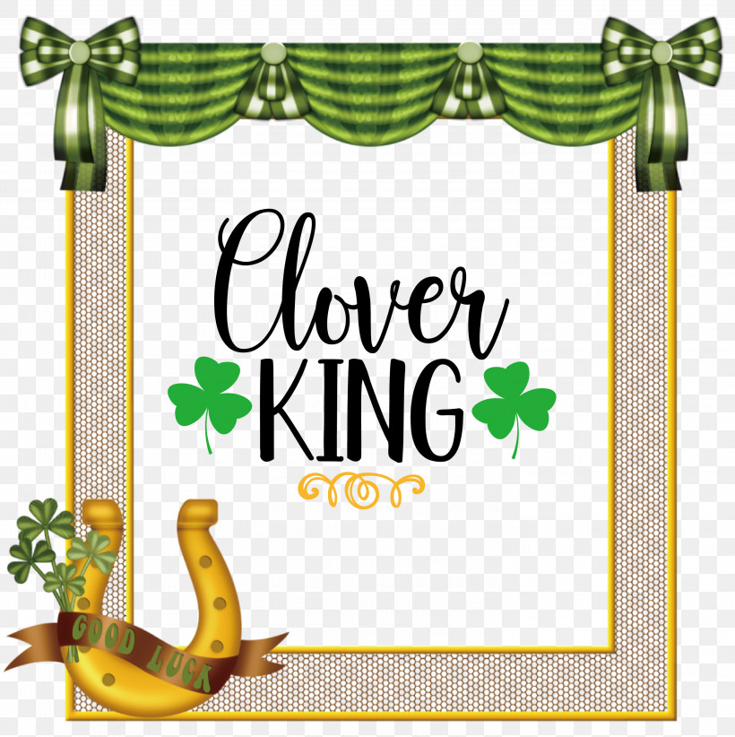 Clover King St Patricks Day Saint Patrick, PNG, 2991x3000px, St Patricks Day, Cartoon, Logo, Patricks Day, Picture Frame Download Free