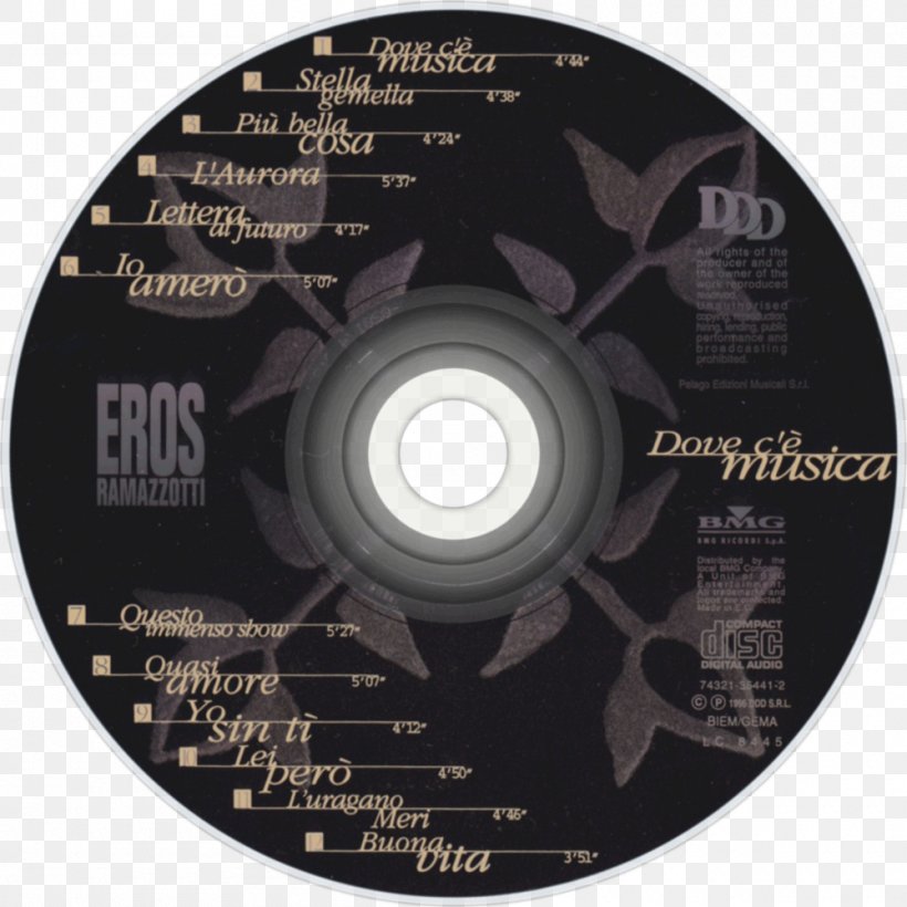 Compact Disc Eros Ramazzotti, PNG, 1000x1000px, Watercolor, Cartoon, Flower, Frame, Heart Download Free