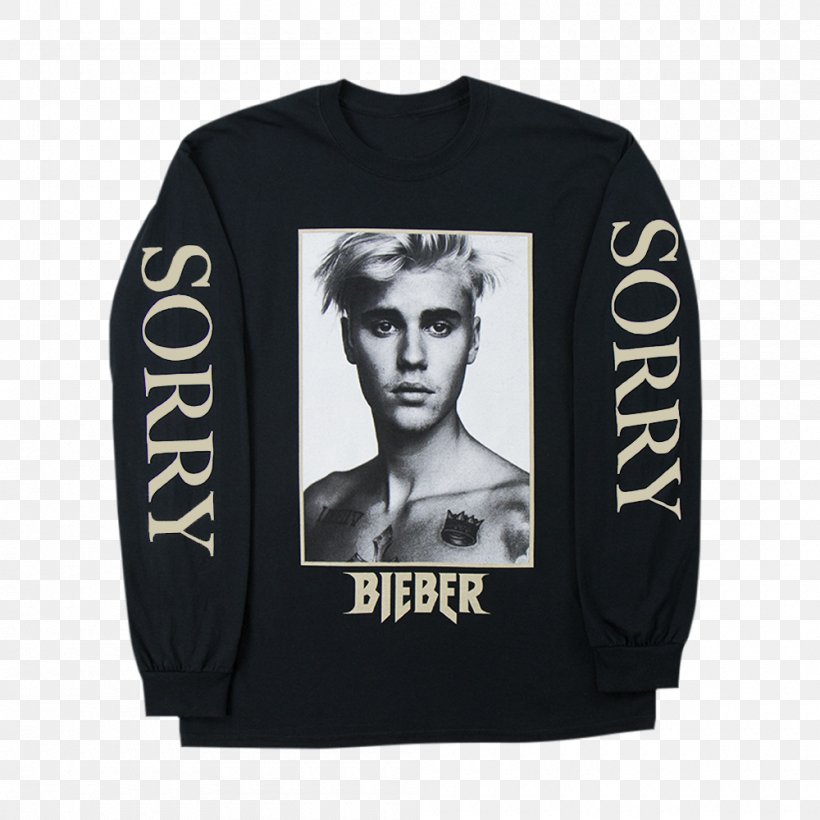 Justin Bieber Hoodie Purpose World Tour Long-sleeved T-shirt, PNG, 1000x1000px, Watercolor, Cartoon, Flower, Frame, Heart Download Free