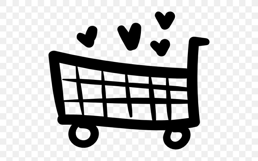Shopping Cart Online Shopping Heart, PNG, 512x512px, Shopping Cart, Area, Black And White, Fashion, Greeting Note Cards Download Free