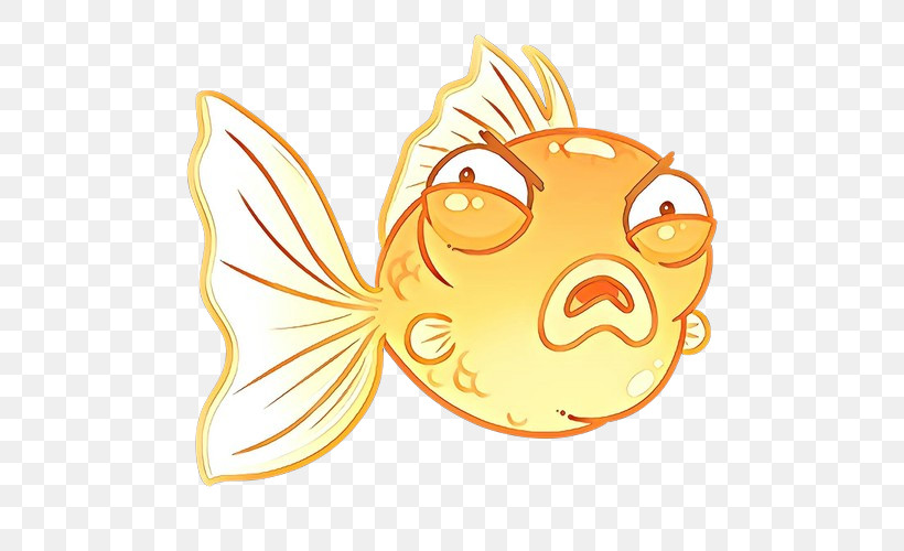 Cartoon Head Yellow Goldfish Fish, PNG, 500x500px, Cartoon, Fish, Goldfish, Head, Smile Download Free