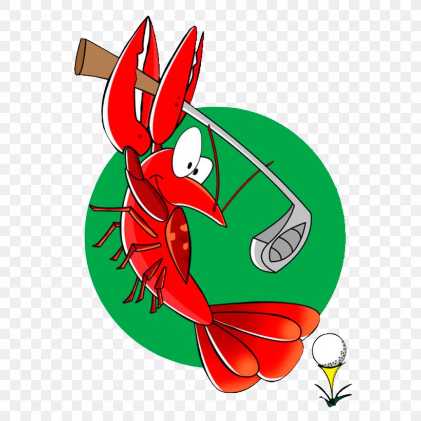 Golf Lobster Crayfish Clip Art, PNG, 1000x1000px, Watercolor, Cartoon, Flower, Frame, Heart Download Free