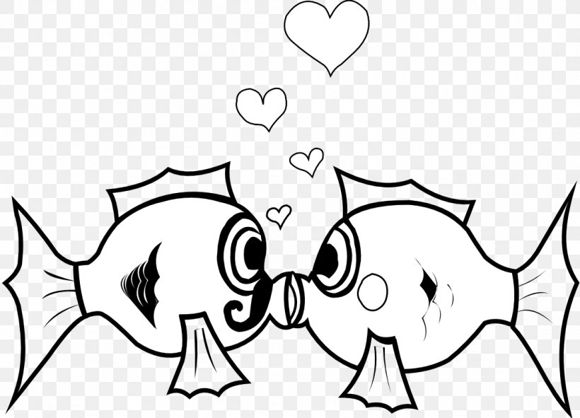 Kissing Gourami Fish Cartoon Clip Art, PNG, 1111x801px, Watercolor, Cartoon, Flower, Frame, Heart Download Free