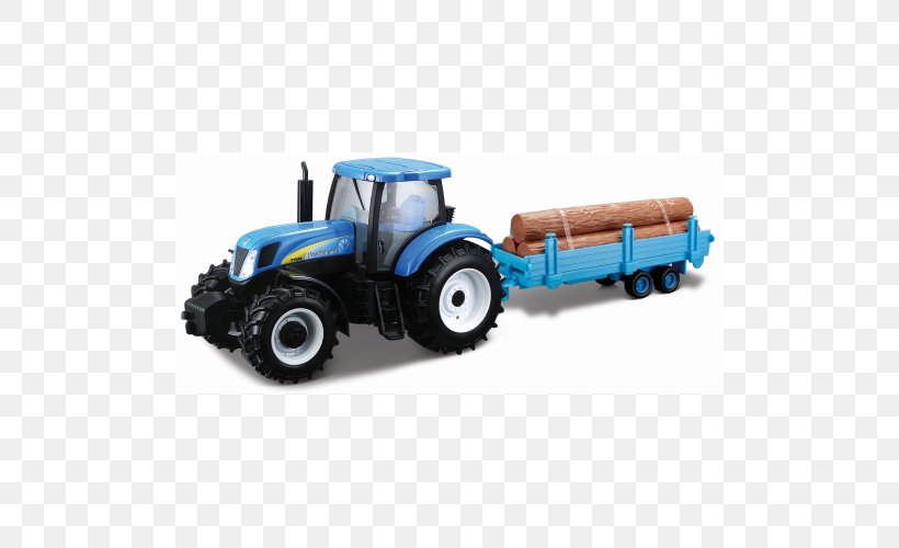 Tractor New Holland Agriculture Bburago Die-cast Toy 1:32 Scale, PNG, 500x500px, 132 Scale, Tractor, Agricultural Machinery, Agriculture, Bburago Download Free