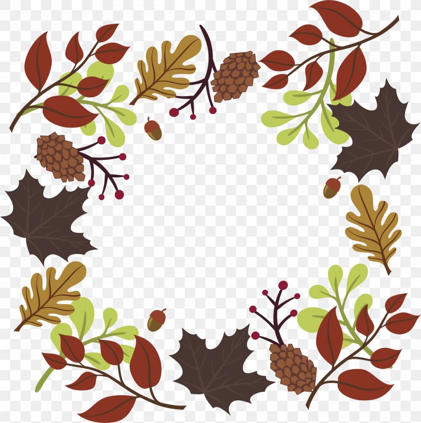 Autumn Deciduous Clip Art, PNG, 2828x2840px, Autumn, Area, Autumn Leaves, Border, Branch Download Free