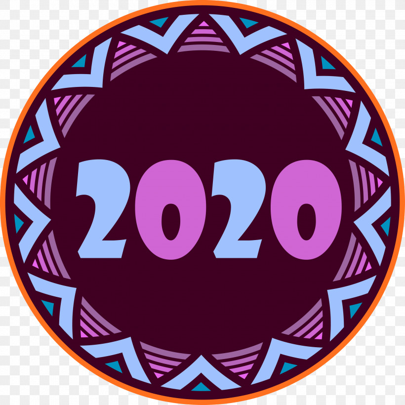Happy New Year 2020 New Years 2020 2020, PNG, 3000x3000px, 2020, Happy New Year 2020, Circle, Magenta, New Years 2020 Download Free