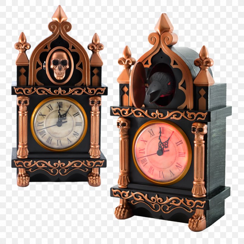 Clock Halloween Interior Design Services Antique, PNG, 1000x1000px, Clock, Animated Film, Antique, Day Of The Dead, Digital Clock Download Free