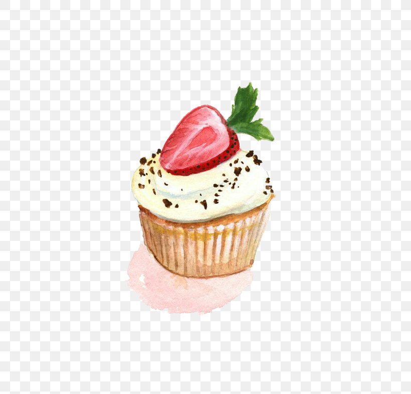 Cupcake Layer Cake Painting Drawing, PNG, 570x785px, Cupcake, Art, Baking Cup, Butter, Buttercream Download Free