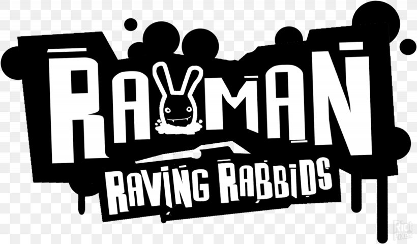 Rayman Raving Rabbids Logo Brand, PNG, 1230x721px, Rayman Raving Rabbids, Black And White, Brand, Logo, Monochrome Download Free