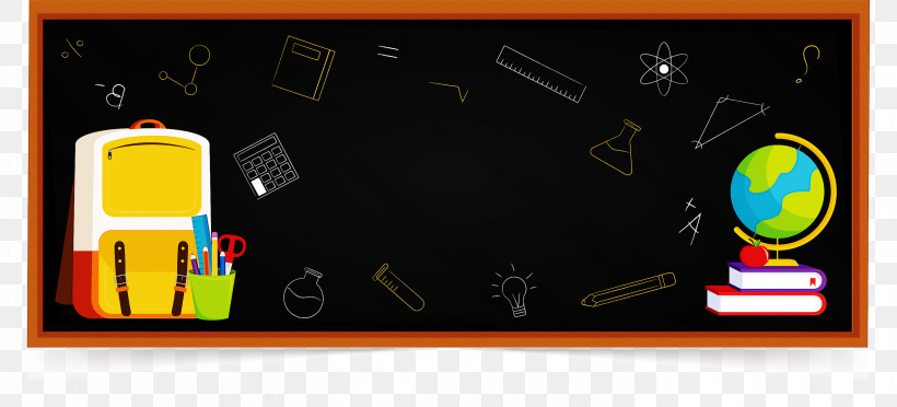 School Supplies Back To School, PNG, 3000x1364px, School Supplies, Back To School, Blackboard, Cartoon, Drawing Download Free