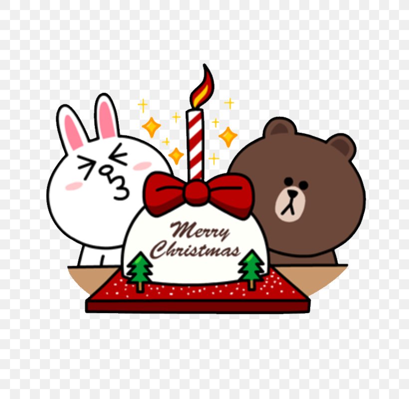 Line Friends Birthday Christmas Sticker Clip Art, PNG, 800x800px, Line Friends, Anniversary, Artwork, Birthday, Christmas Download Free