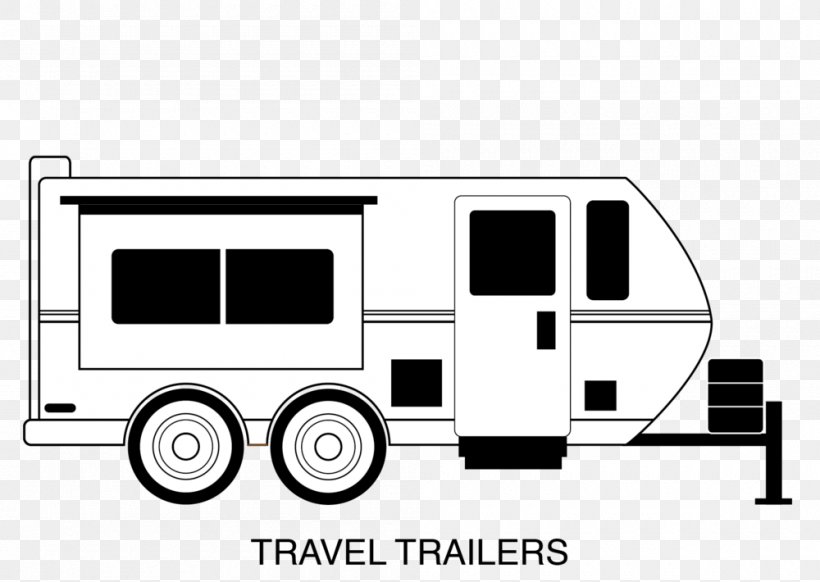 Caravan Campervans Trailer Clip Art, PNG, 1000x710px, Car, Airstream, Automotive Design, Black And White, Brand Download Free