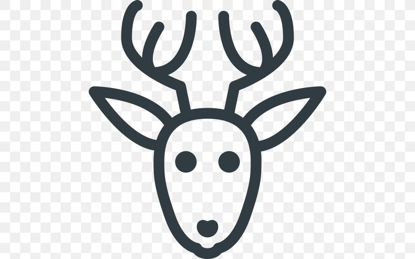 Vector Graphics Reindeer Illustration, PNG, 512x512px, Deer, Antler, Black And White, Drawing, Head Download Free