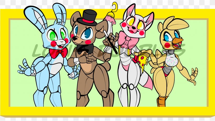 Five Nights At Freddy's 2 Five Nights At Freddy's 3 Five Nights At Freddy's 4 Mangle, PNG, 4800x2700px, Watercolor, Cartoon, Flower, Frame, Heart Download Free