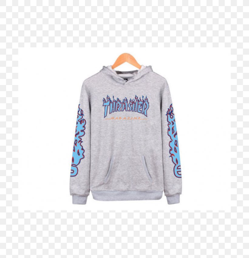 Hoodie T-shirt Thrasher Clothing Sweater, PNG, 700x850px, Hoodie, Blue, Bluza, Casual Attire, Clothing Download Free