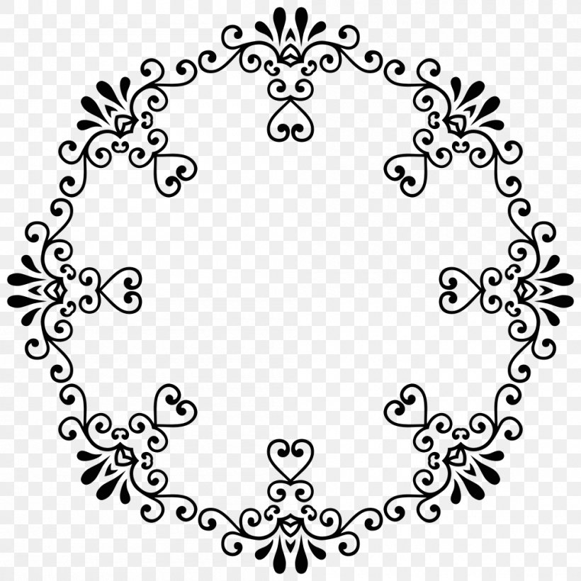 Picture Frames Clip Art, PNG, 1000x1000px, Picture Frames, Area, Black, Black And White, Decorative Arts Download Free
