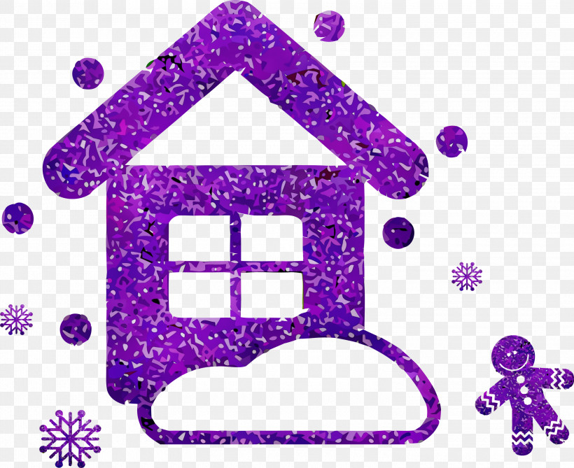 Violet Purple Line House, PNG, 3000x2449px, Christmas Ornament, House, Line, Paint, Purple Download Free