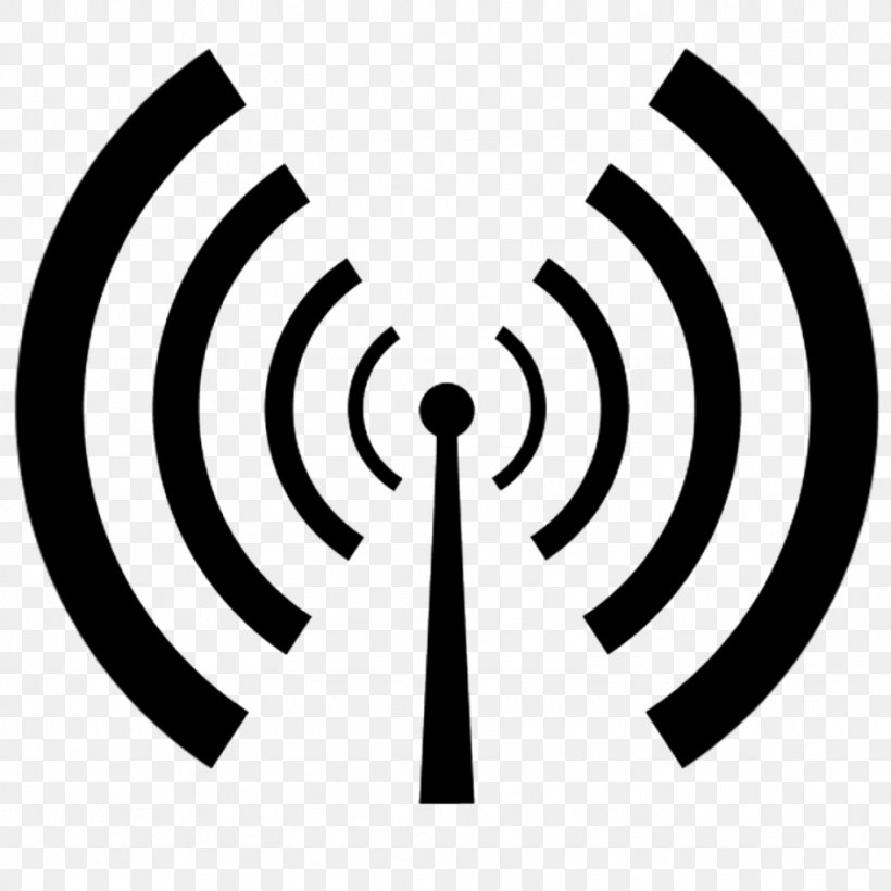 Radio Wave Electromagnetic Radiation Radio Frequency, PNG, 1024x1024px, Radio Wave, Aerials, Black And White, Broadcasting, Electromagnetic Radiation Download Free