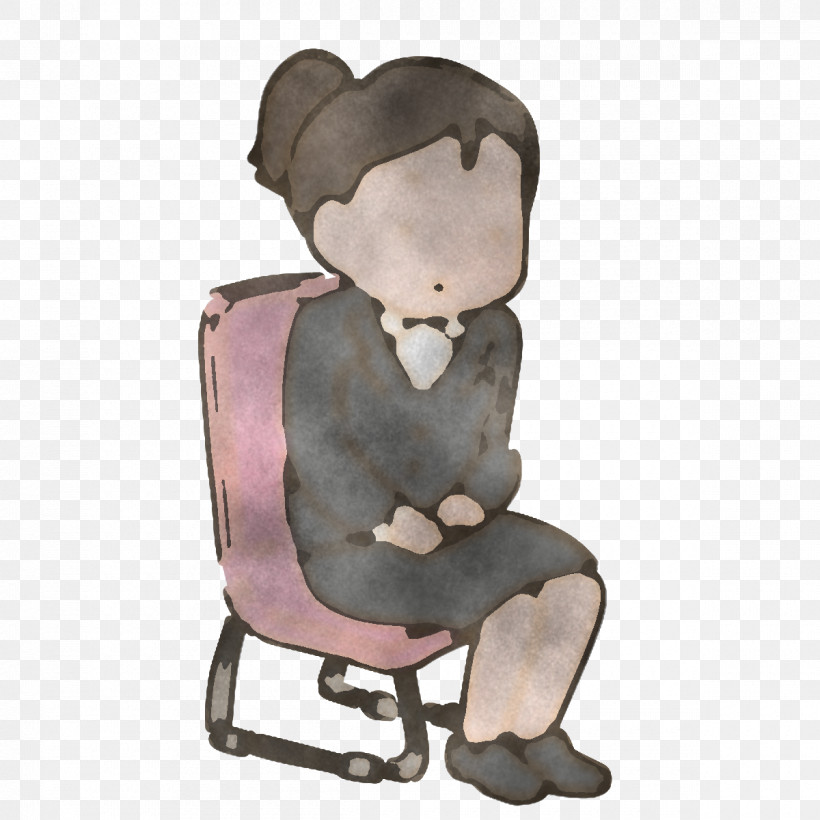 Chair Sitting Cartoon Purple Behavior, PNG, 1200x1200px, Chair, Behavior, Biology, Cartoon, Human Download Free