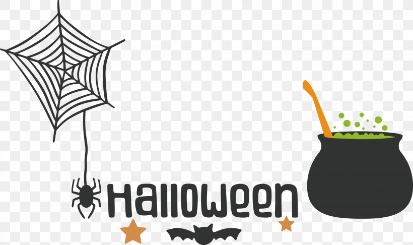 Logo Text Leaf Tree Line, PNG, 3000x1779px, Happy Halloween, Cartoon Halloween, Leaf, Line, Logo Download Free