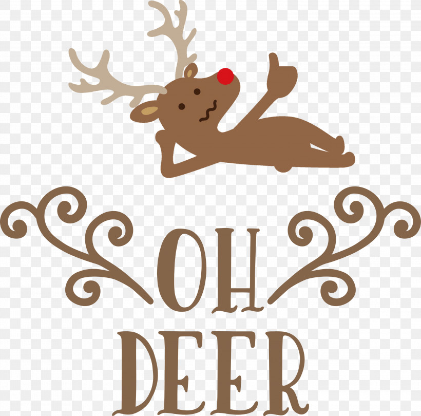 Reindeer logo. Caribou logo. Oh deer