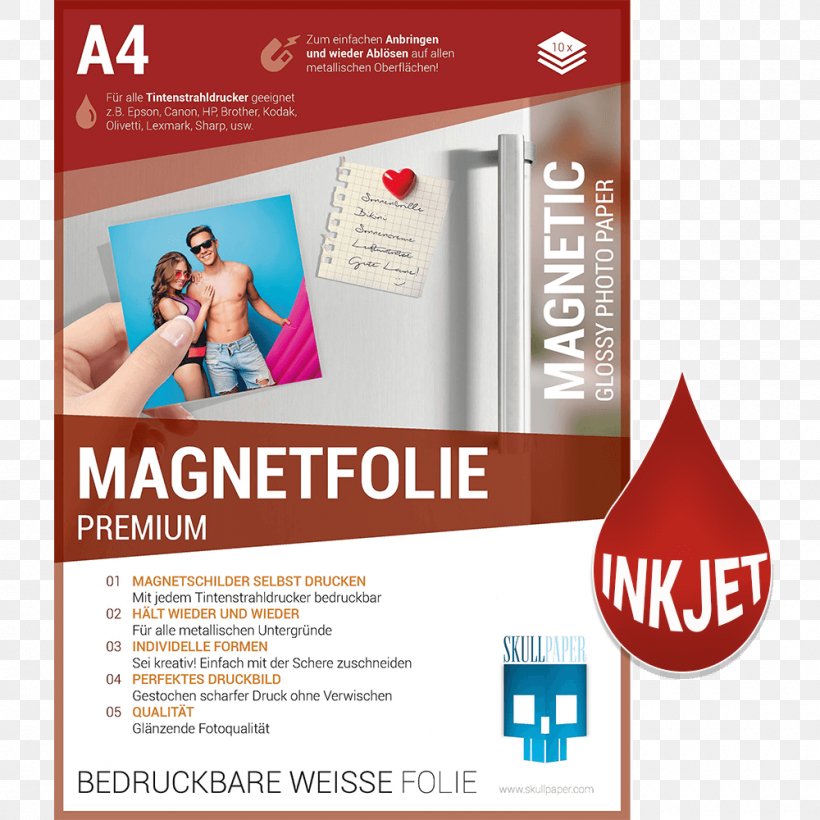 Paper Inkjet Printing Sticker 20 Feuilles A4 Magnétiques Adhesive, PNG, 1000x1000px, Paper, Adhesive, Advertising, Brand, Craft Magnets Download Free