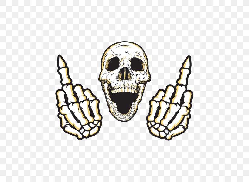 Skull Middle Finger Skeleton Bandana, PNG, 600x600px, Skull, Bandana, Body Jewelry, Bone, Digit Download Free