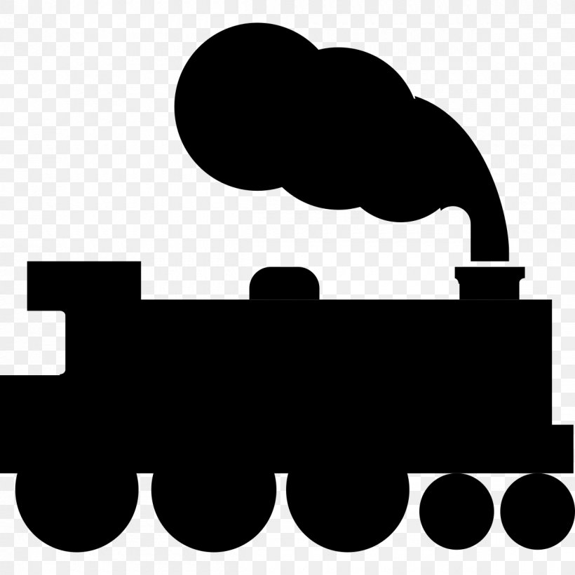 Train Rail Transport Steam Locomotive Clip Art, PNG, 1200x1200px, Train, Black, Black And White, Brand, Document Download Free