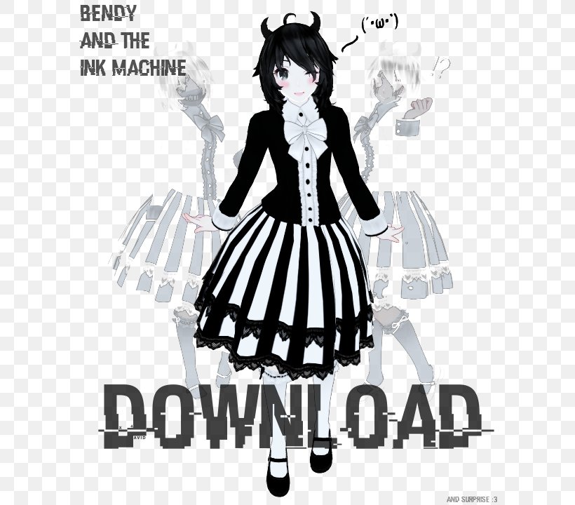 Bendy And The Ink Machine Female Woman Drawing Dress, PNG, 600x720px, Watercolor, Cartoon, Flower, Frame, Heart Download Free