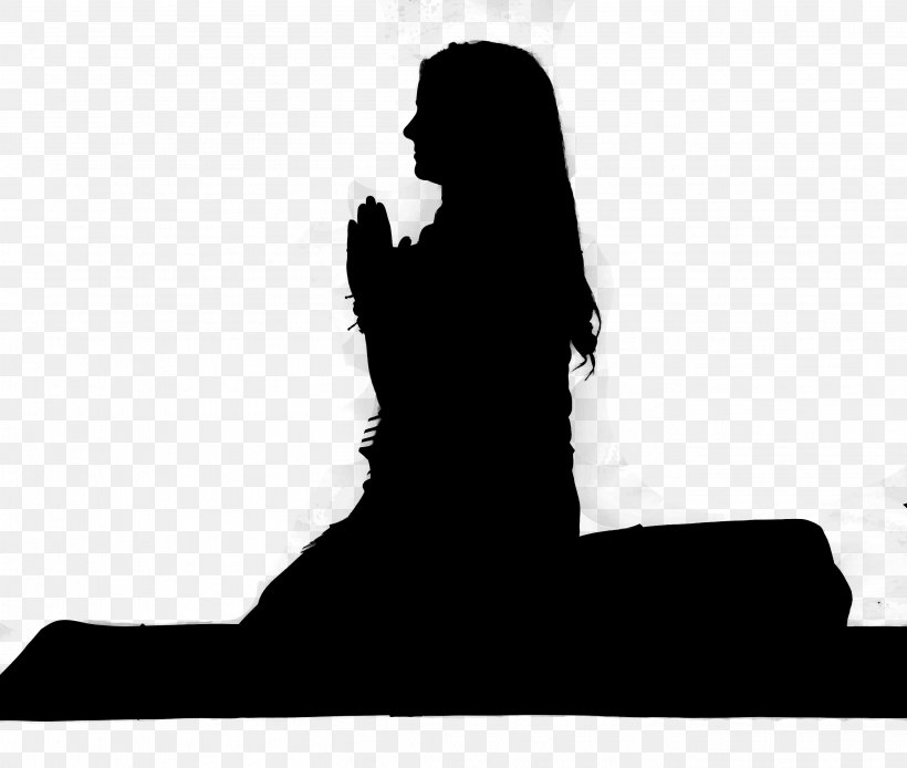 Silhouette, PNG, 2708x2295px, Silhouette, Blackandwhite, Kneeling, Meditation, Photography Download Free