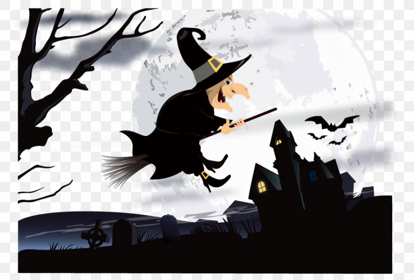 Witchcraft Halloween Clip Art, PNG, 877x593px, Witchcraft, Advertising, Art, Brand, Cartoon Download Free