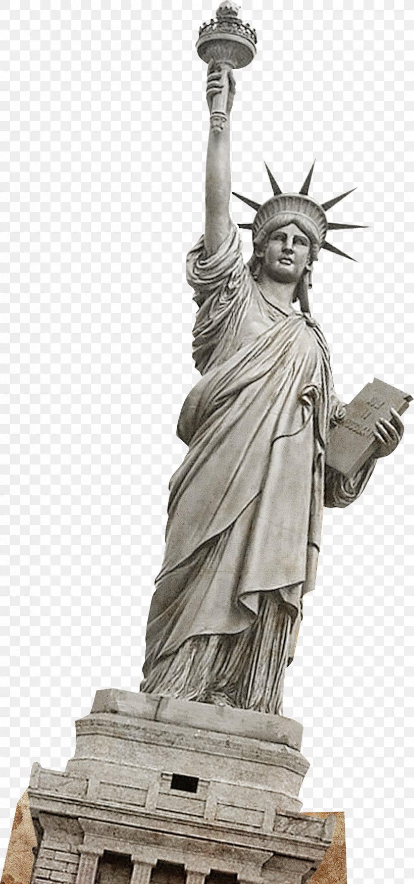 Statue Of Liberty One World Trade Center Landmark, PNG, 1251x2672px, Statue Of Liberty, Ancient History, Artwork, Black And White, Classical Sculpture Download Free