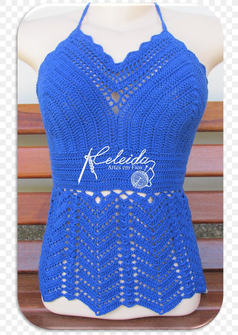 Crochet Knitting Yarn Blouse Pattern, PNG, 738x1152px, Crochet, Blouse, Blue, Cobalt Blue, Crochet Thread Download Free