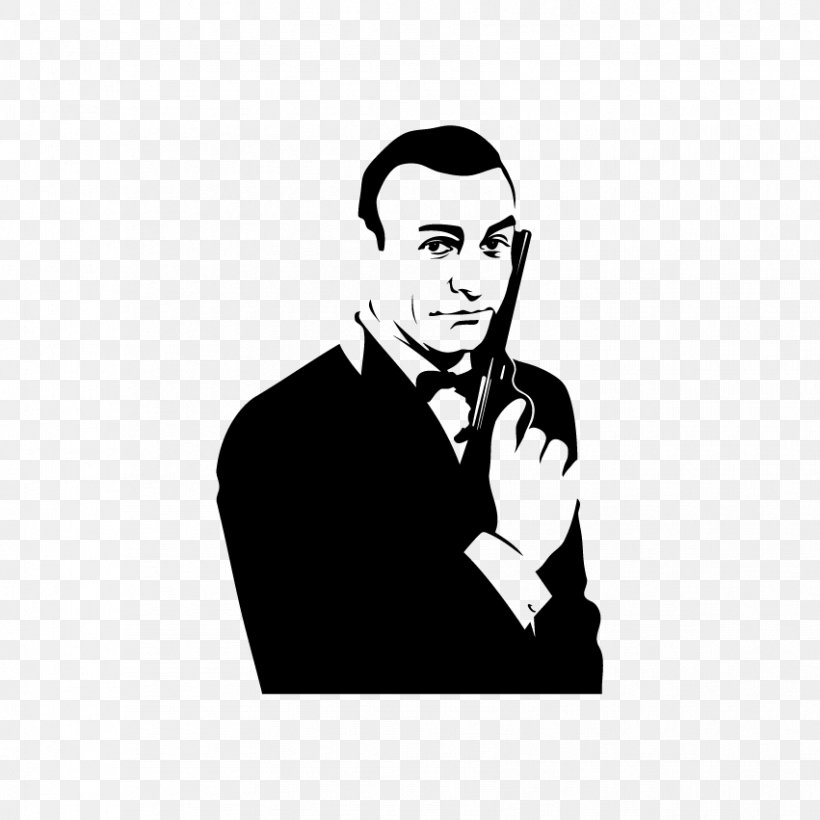James Bond Sean Connery Goldfinger Sticker Wall Decal, PNG, 851x851px, James Bond, Art, Black And White, Bond Girl, Brand Download Free