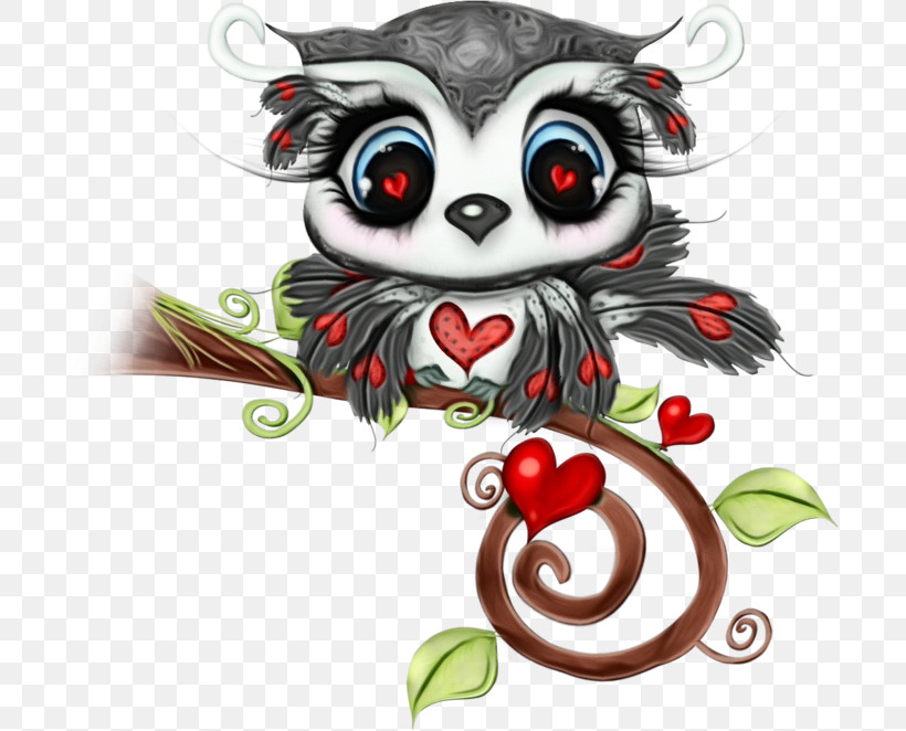 Cartoon Lemur Heart, PNG, 699x662px, Watercolor, Cartoon, Heart, Lemur, Paint Download Free