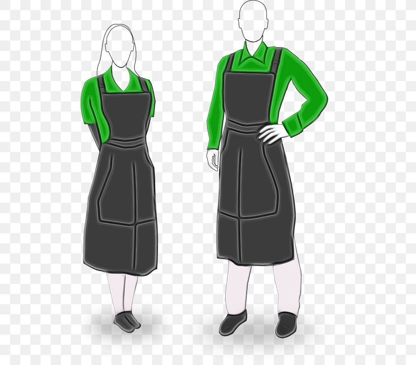 Waiter Apron Clothing Dress Restaurant, PNG, 527x720px, Watercolor, Apron, Bar, Cafe, Clothing Download Free