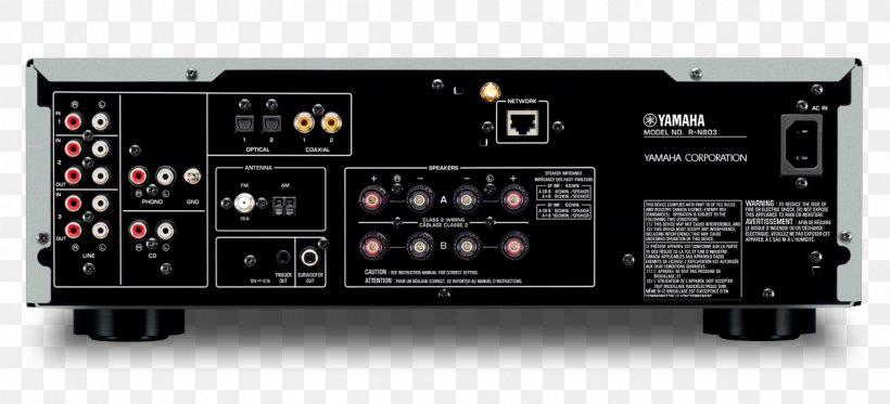 Yamaha R-N803D Yamaha R-N803 Network Receiver AV Receiver Audio Stereophonic Sound, PNG, 1200x546px, Av Receiver, Amplifier, Audio, Audio Equipment, Audio Receiver Download Free