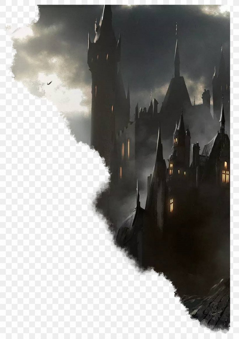 Dark Fantasy Dark Souls III Castle Dungeons & Dragons, PNG, 858x1214px, Dark Fantasy, Art, Black And White, Castle, Concept Art Download Free