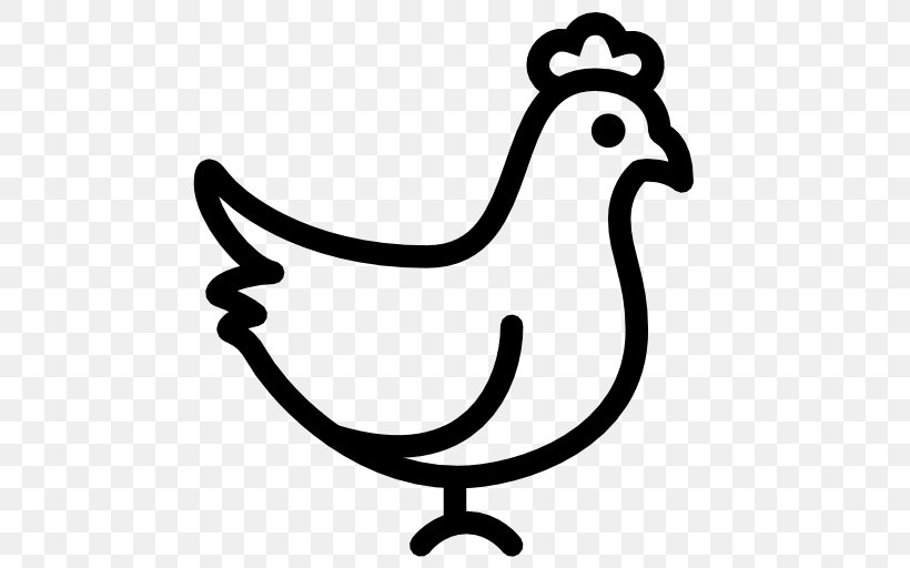 Fried Chicken Buffalo Wing Chicken Meat, PNG, 512x512px, Chicken, Artwork, Beak, Bird, Black And White Download Free