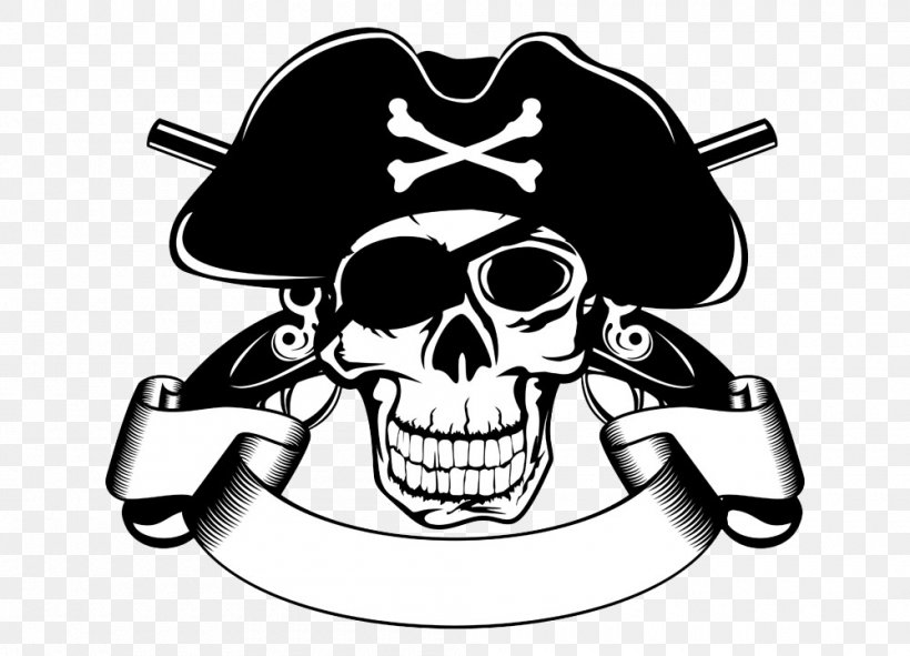 Piracy Skull Stock Illustration Clip Art, PNG, 1000x721px, Piracy, Black And White, Bone, Brand, Drawing Download Free