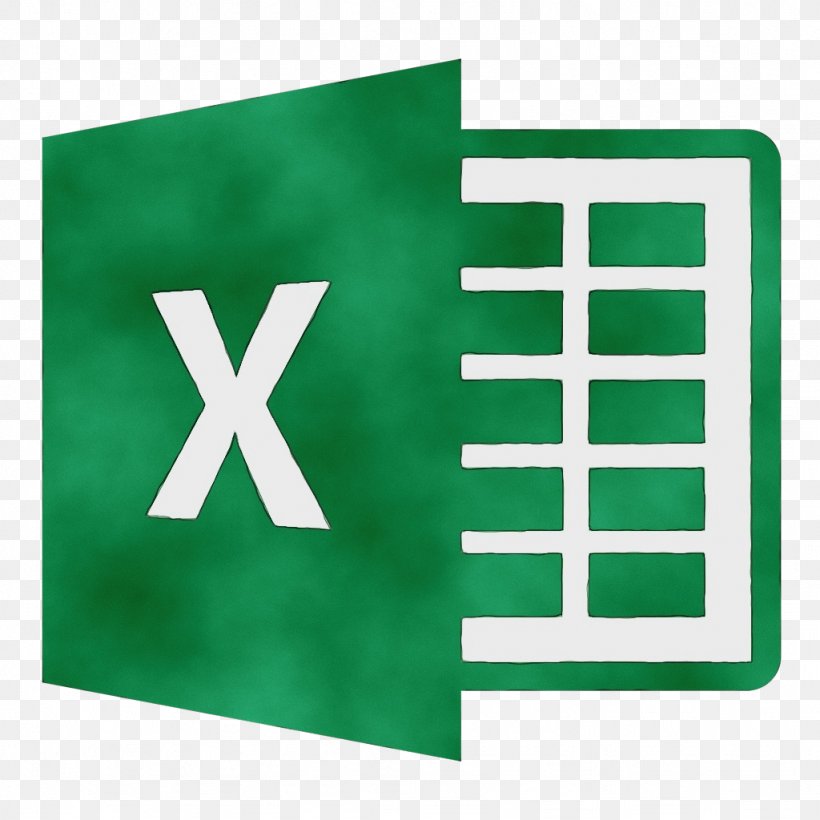 Excel Logo, PNG, 1024x1024px, Watercolor, Flag, Green, Logo, Microsoft Corporation Download Free