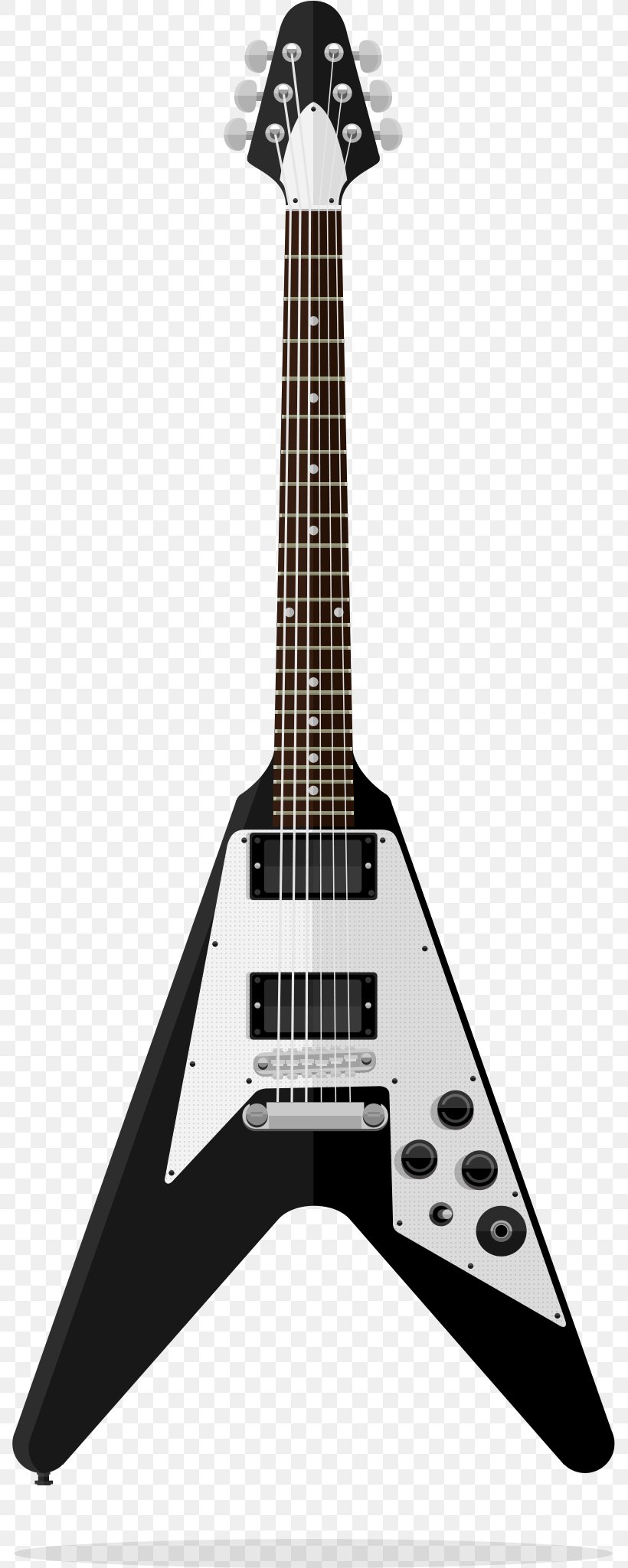 Gibson Flying V Gibson Les Paul Custom Gibson ES-335 Guitar, PNG, 787x2049px, Gibson Flying V, Acoustic Electric Guitar, Acoustic Guitar, Bass Guitar, Black And White Download Free