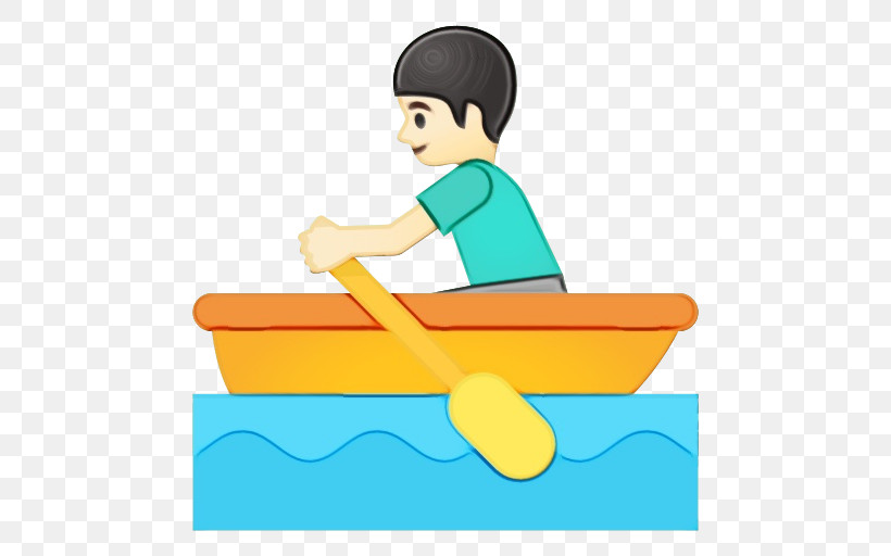 Cartoon Sticker Watercolor Painting, PNG, 512x512px, Watercolor, Boat, Cartoon, Happiness, Paint Download Free